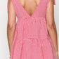 Allegra red mini dress with gingham check pattern 