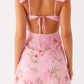 Venezia Ruffle Mini Dress – Pink Floral Print