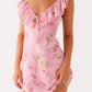 Venezia Ruffle Mini Dress – Pink Floral Print