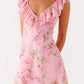 Venezia Ruffle Mini Dress – Pink Floral Print