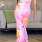 Bice Pink Orange Blumen Maxikleid