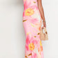 Bice Pink Orange Blumen Maxikleid