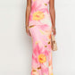 Bice Pink Orange Blumen Maxikleid