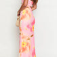 Bice Pink Orange Blumen Maxikleid