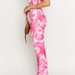 Como pink floral maxi dress