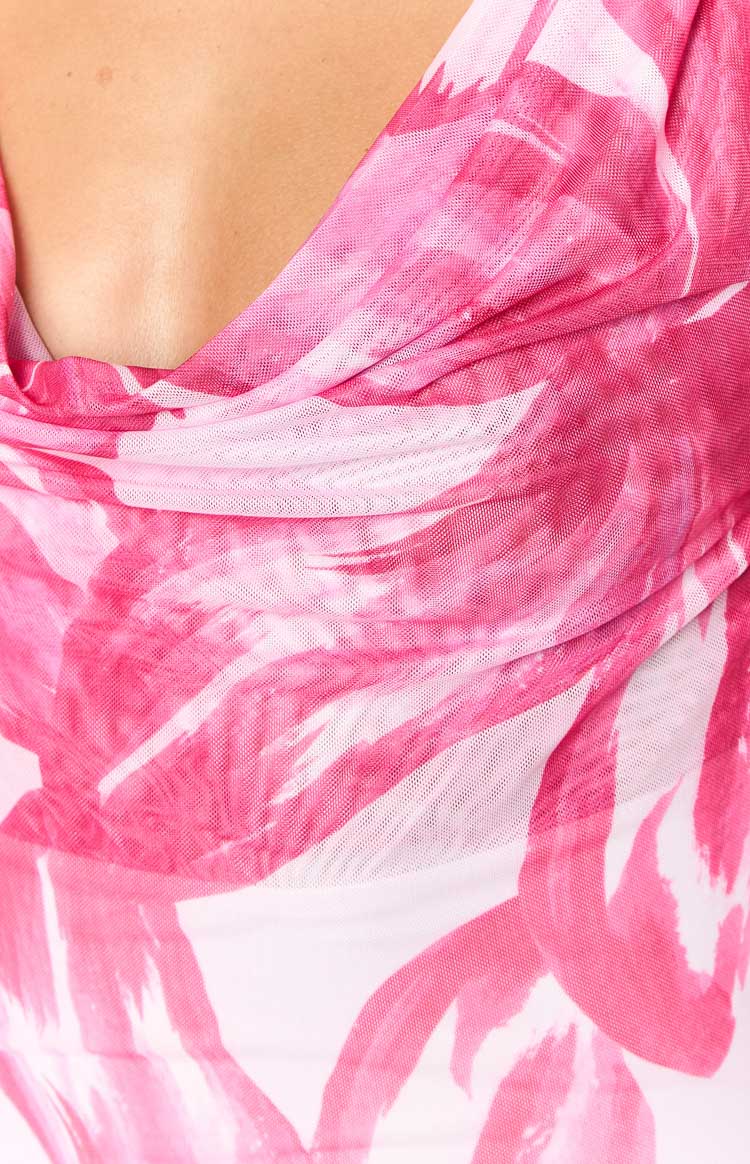 Como pink floral maxi dress