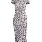 Vintage Mesh Slim Maxi Dress with Daisy Print