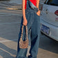 Blue Vintage Washed Boyfriend Denim Overall