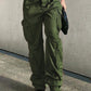 Green hip hop cargo pants with pocket patches