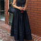 Black vintage corset maxi dress with lacing