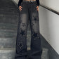 Dark Y2K Star Patch Baggy Boyfriend Jeans