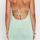Angela Green waterfall neck mini dress 