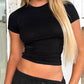 Black Classic Short Sleeve Crop Top