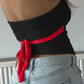 Contrast vintage bandeau top with tie