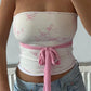 Contrast vintage bandeau top with tie