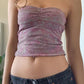 Bandeau Crop Top with Random Pattern