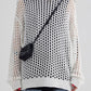 Einfarbiges Y2k Oversized Häkel Stricktop