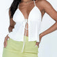 White French halter neck top with chest lacing