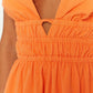 Serenella Crinkle Orange Mini Dress