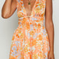 Giovanna orange floral mini dress 