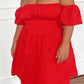 Graziella Red Off-the-Shoulder Mini Dress