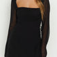 Garbo long-sleeved mini dress - Black
