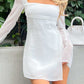 Roma white long-sleeved mini dress 