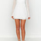 Roma white long-sleeved mini dress 