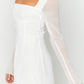 Roma white long-sleeved mini dress 