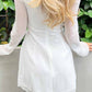 Roma white long-sleeved mini dress 