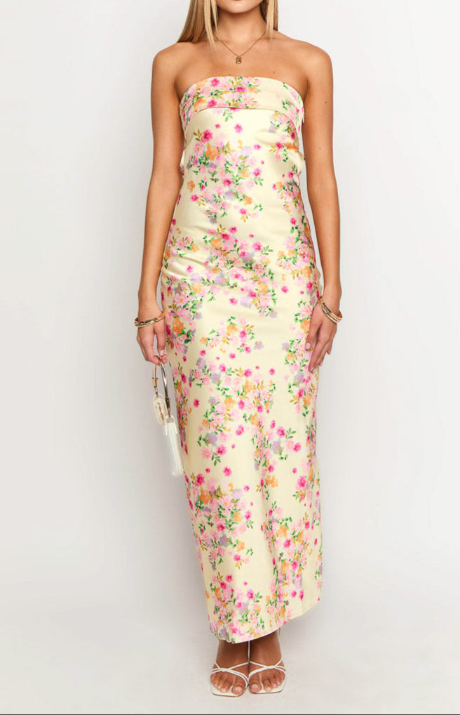 Gabriella Yellow Floral Maxi Dress 