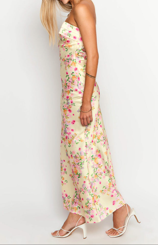 Gabriella Yellow Floral Maxi Dress 