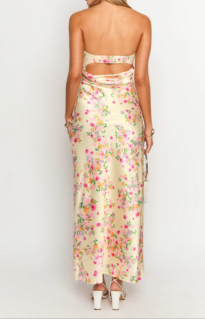 Gabriella Yellow Floral Maxi Dress 