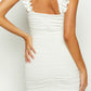 Concettina white mini dress with ruffles
