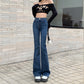 Basic Vintage Mid Waist Flared Jeans