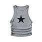 Contrast Color Y2K Star Patch Cropped Tank Top