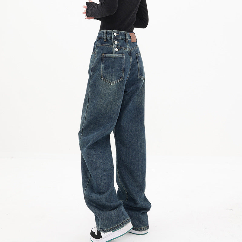 Blue Vintage Classic Boyfriend Jeans