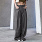 Solid Y2K Crossover Pleated Pants