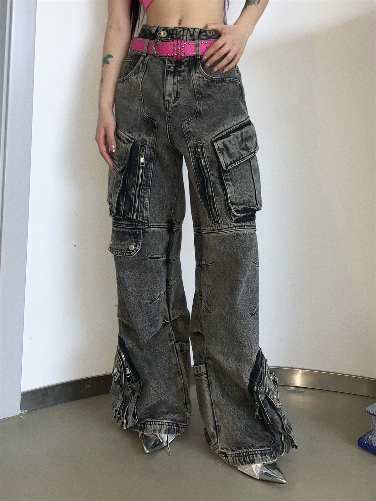 Dark Punk Multi Pocket Cargo Jeans