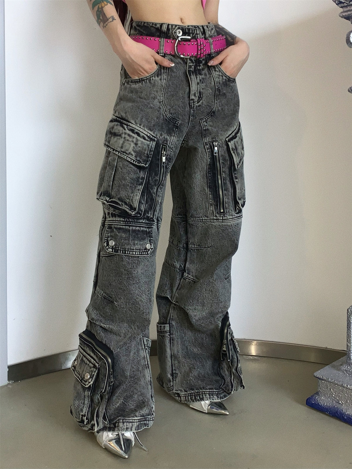 Dark Punk Multi Pocket Cargo Jeans