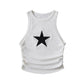 Contrast Color Y2K Star Patch Cropped Tank Top