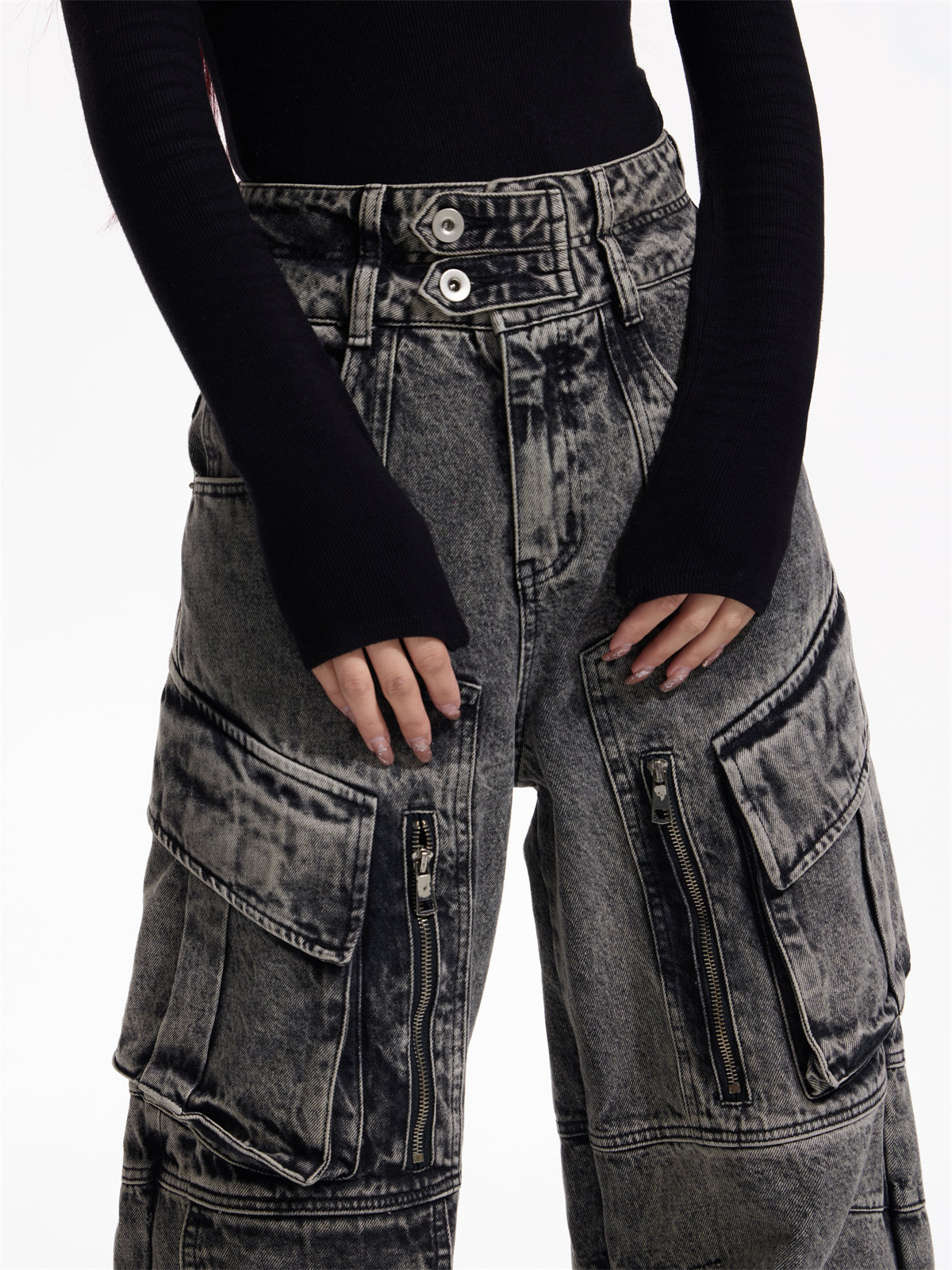 Dark Punk Multi Pocket Cargo Jeans