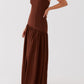 Gioconda Trägerloses Maxikleid – Braun