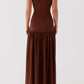 Gioconda Trägerloses Maxikleid – Braun