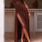 Gioconda Trägerloses Maxikleid – Braun