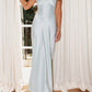 Donatella Satin Maxi Kleid – Eisblau