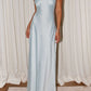 Donatella Satin Maxi Kleid – Eisblau