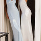 Donatella Satin Maxi Kleid – Eisblau