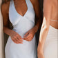 Donatella Satin Maxi Kleid – Eisblau
