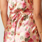 Lilla Maxi Dress in Yellow with Floral Print Made of Satin